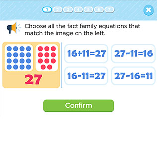 Relate Addition to Subtraction (Number Families With Larger Numbers, Find the Missing Number in an Equation, and Choose the Rig