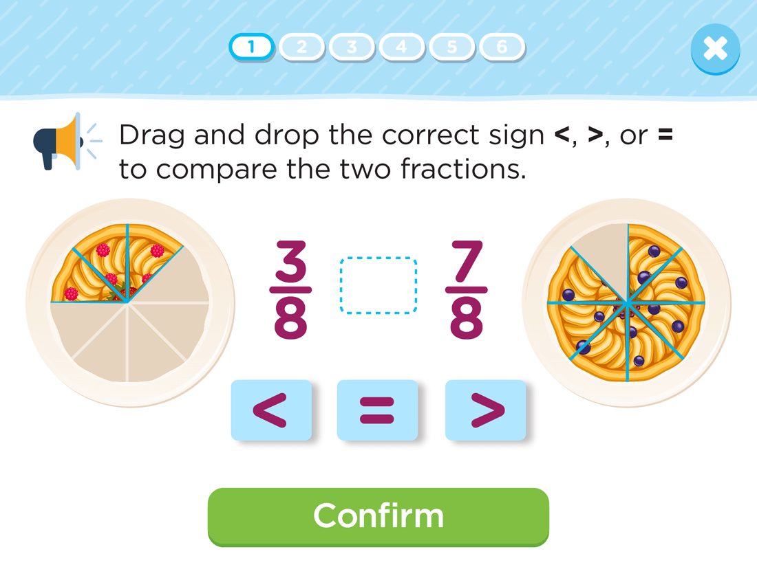 Comparing Fractions (Same Denominator and Same Numerator)