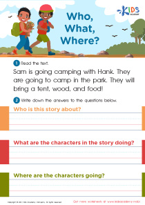 Who, What, Where? Worksheet
