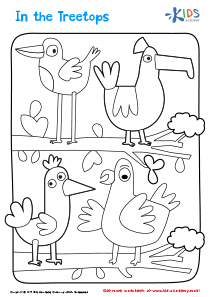 In the Treetops Coloring Page