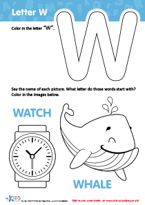 Letter W Coloring Sheet