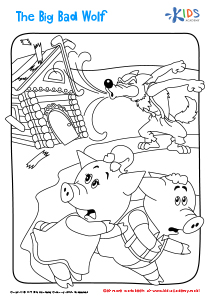 Kindergarten Three Little Pigs Coloring Pages image