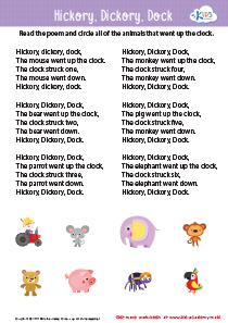 Hickory Dickory Dock Sequencing Worksheet