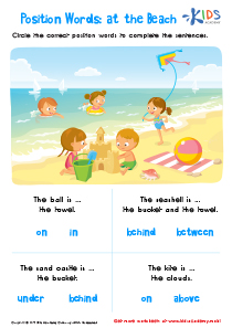 At the Beach Printable Sight Words Worksheet