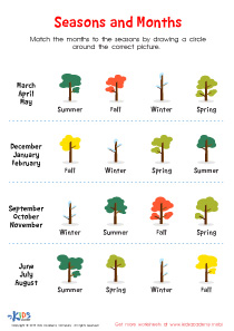 Seasons and Months Worksheet
