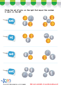 Picking the Coins You Need Money Worksheet