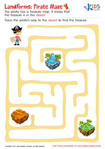 Landforms: Pirate Maze Printable