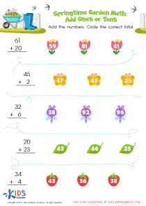 Springtime Garden Math Worksheet