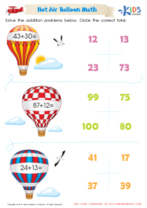 Hot Air Balloon Math Worksheet