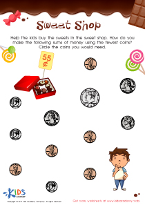 Sweet Shop – Counting Coins Worksheet
