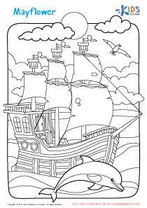 Mayflower Ship Coloring Page