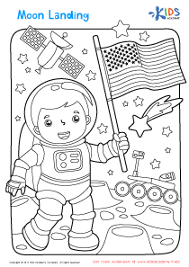 Moon landing coloring page