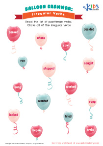 Irregular Verbs: Baloons Worksheet