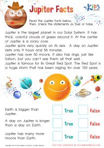 Jupiter Facts Worksheet PDF