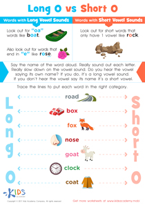 Long and Short Vowel O Spelling Worksheet