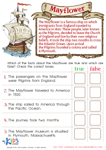 Free Mayflower Worksheet