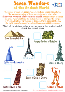 Seven Wonders of the Ancient World Worksheet