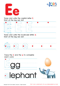 letter e worksheets