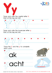 Letter Y Tracing Page