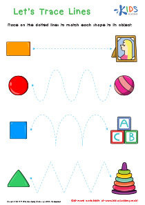 First Words: Let's Trace Lines Worksheet