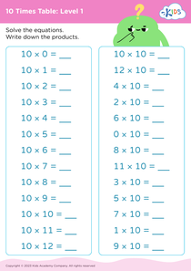 10 Times Table: Level 1