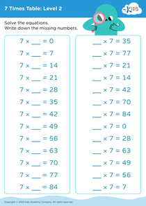 7 Times Table: Level 2
