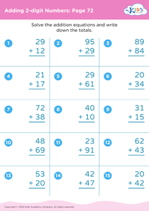 Adding 2-digit Numbers: Page 72