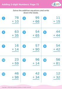 Adding 2-digit Numbers: Page 73