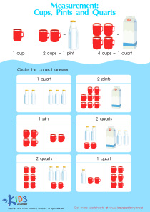 Cups, Pints and Quarts Worksheet