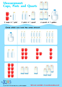 Cups, Pints and Quarts 2 Worksheet