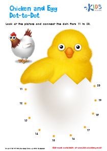 Ordering 11–20: Chicken & Egg Dot–to–dot Worksheet