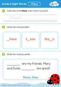 Grade 2 Sight Words: These