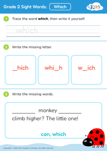 Grade 2 Sight Words: Which