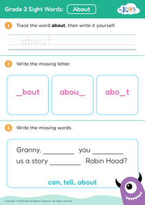 Grade 3 Sight Words: About