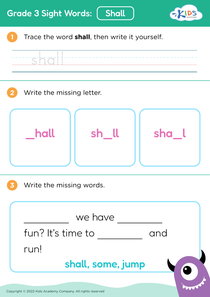 Grade 3 Sight Words: Shall