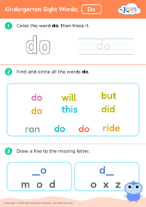 Kindergarten Sight Words: Do