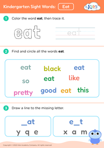 Kindergarten Sight Words: Eat
