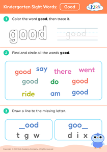 Kindergarten Sight Words: Good
