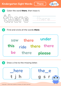 Kindergarten Sight Words: There