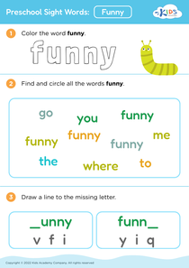Preschool Sight Words: Funny