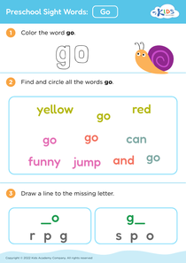 Preschool Sight Words: Go