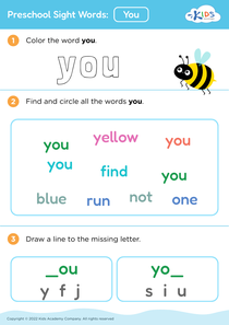 Preschool Sight Words: You