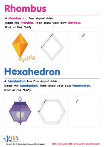 Draw a Rhombus And a Hexahedron Printable