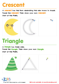 Learning to Draw Crescents And Triangles Worksheet