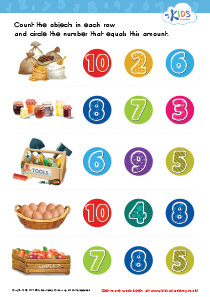 Count and Match 6 – 10 Math Worksheet