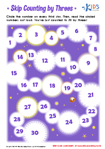 Skip Counting By Three Printable