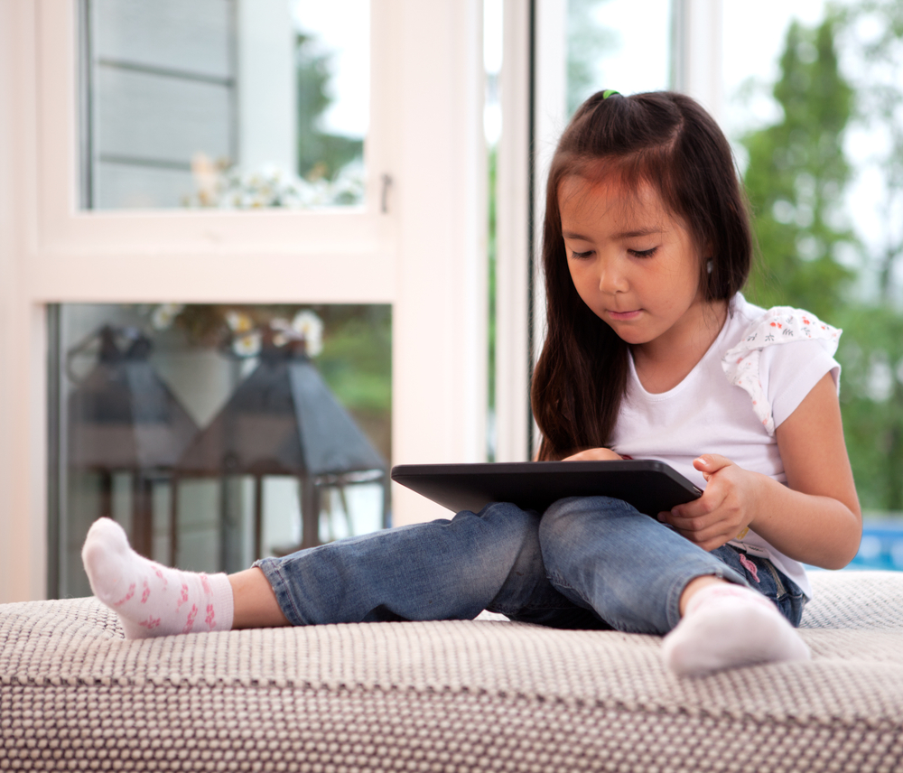 Child with tablet