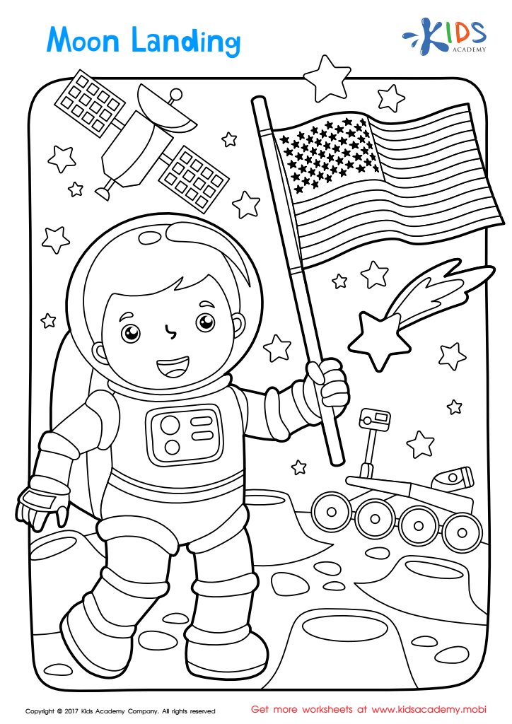 Cartoon Astronaut Coloring Page for Kids - Get Coloring Pages