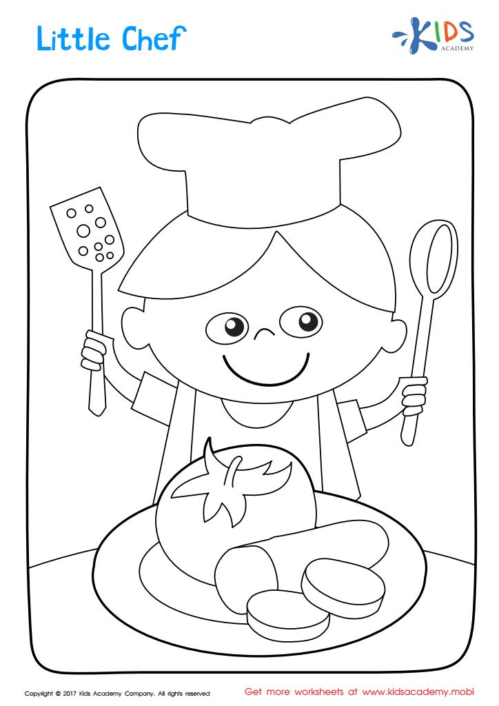 printable coloring page little chef