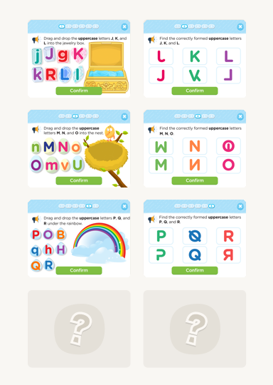 Identifying Uppercase Letters J-R quiz